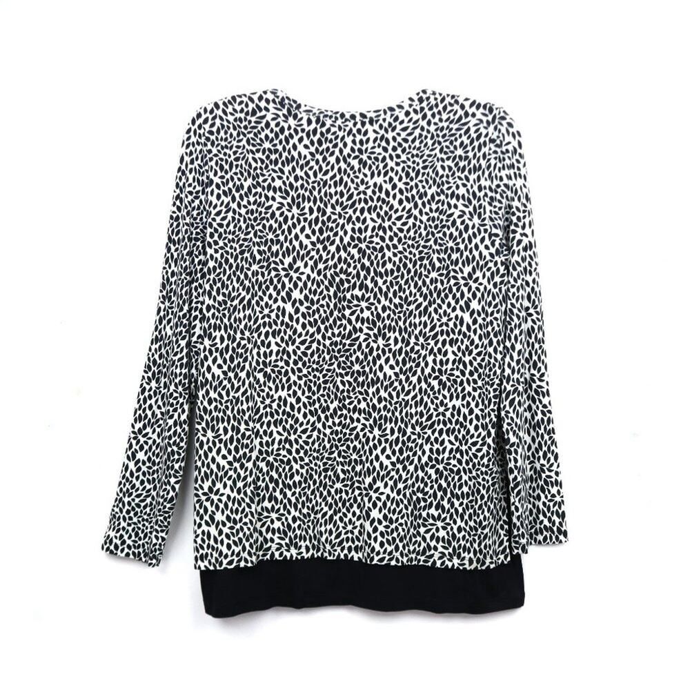 KAREN KANE Leaf Print Mixed Media Tunic Large - Picture 5 of 10
